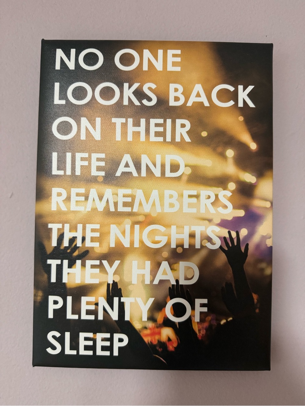 Concert Quote Canvas Wall Art - Nightlife Typography